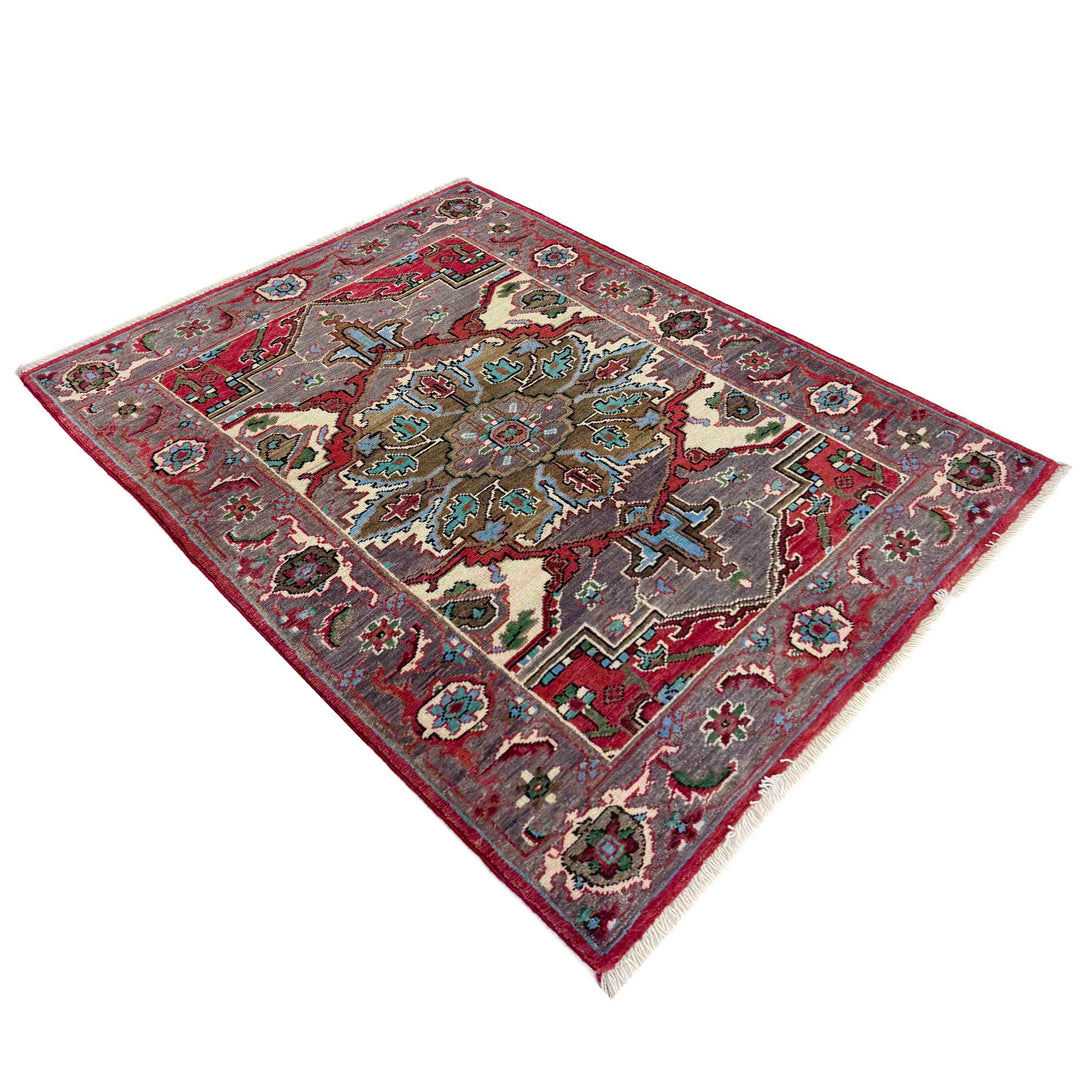 Afghan Heriz Rug 2' 7" x 4' 0" Hand-Knotted | No. AL23752