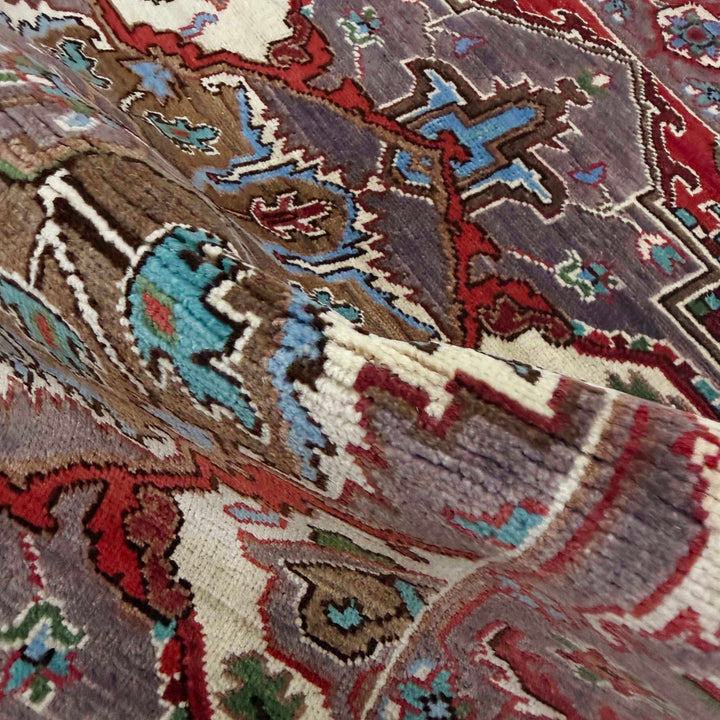 Afghan Heriz Rug 2' 7" x 4' 0" Hand-Knotted texture
