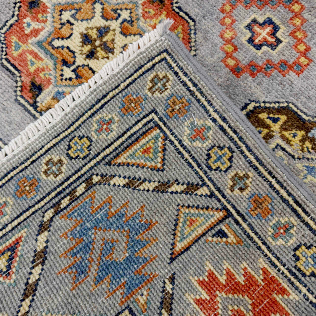 Gray Afghan Oriental Rug 3' 3" x 4' 11" Hand-Knotted | No. AL51304