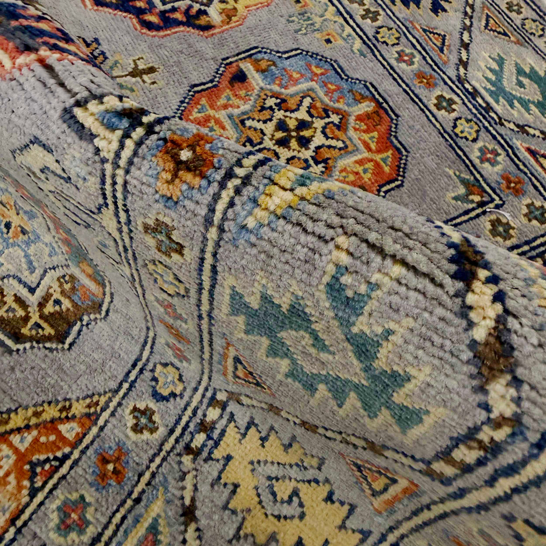 Gray Afghan Oriental Rug 3' 3" x 4' 11" Hand-Knotted | No. AL51304