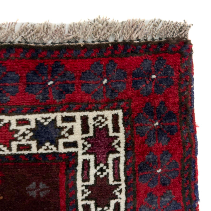 Afghan Prayer Rug 2' 10" x 3' 11" Hand-Knotted pattern