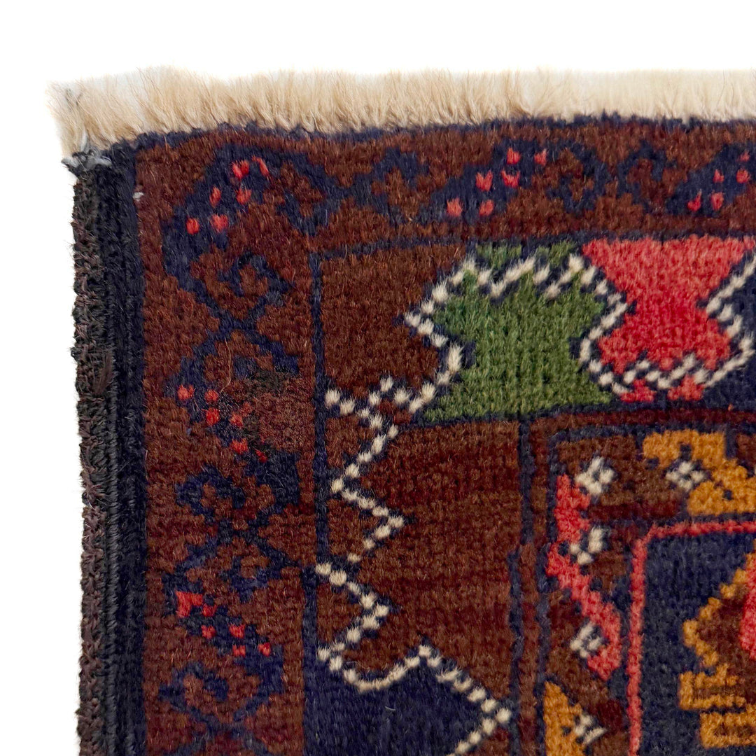 Afghan Baluchi Rug 3' 0" x 4' 7" Hand-Knotted pattern