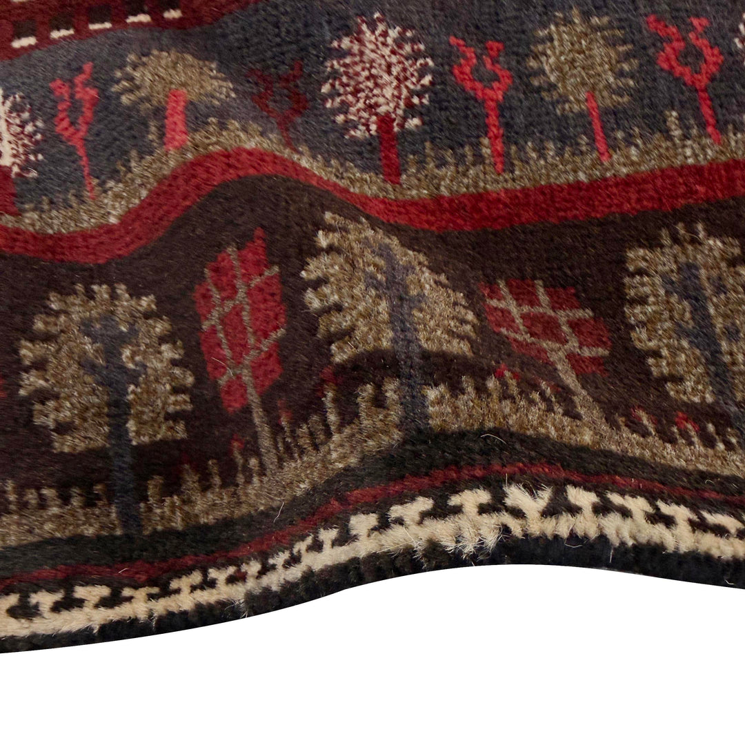 Afghan Tribal Rug 2'11" x 4'6" Hand-Knotted field