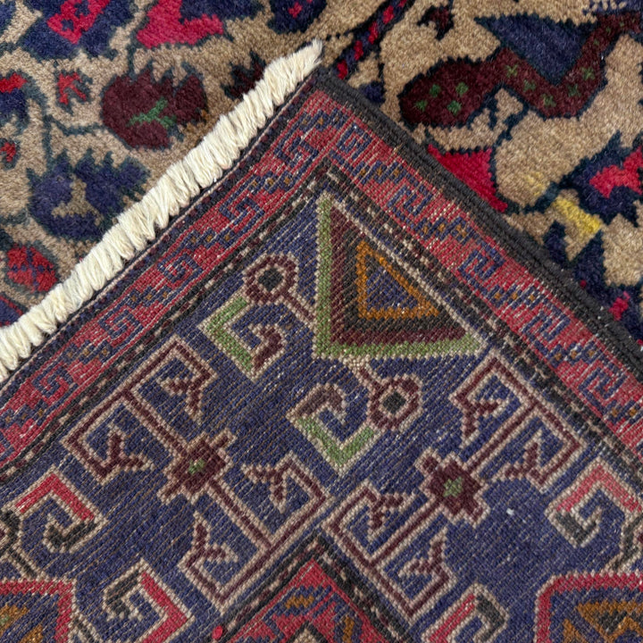Afghan Baluchi Rug 3' 7" x 4' 8" Hand-Knotted | No. AL19718