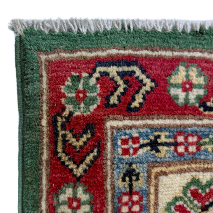 Afghan Kazak Rug 5' 0" x 6' 6" Hand-Knotted | No. AL100535