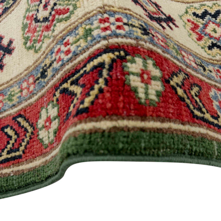 Afghan Kazak Rug 5' 0" x 6' 6" Hand-Knotted | No. AL100535