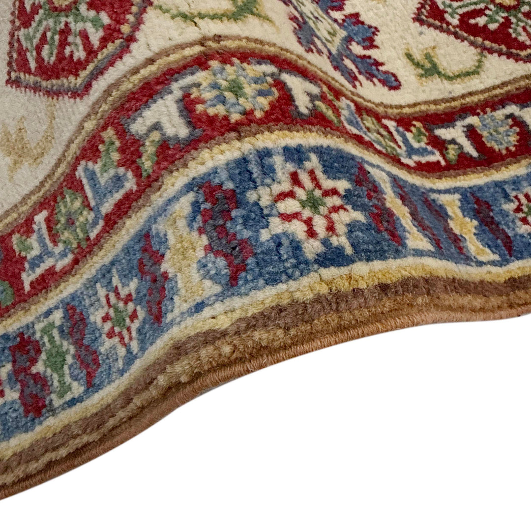 Orange Afghan Kazak Rug 5' 1" x 6' 7" Hand-Knotted | No. AL38780