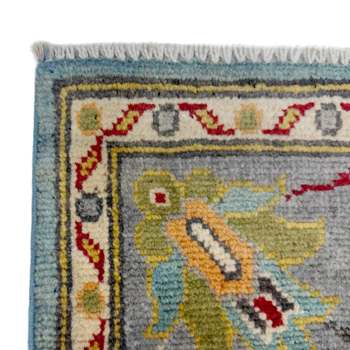 Blue Afghan Sultani Rug 4' 11" x 6' 4" Hand-Knotted pattern