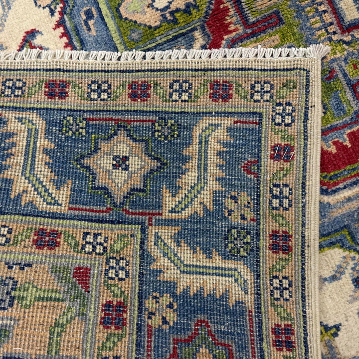 Afghan Heriz Rug 3'11" x 5'11" Hand-Knotted border