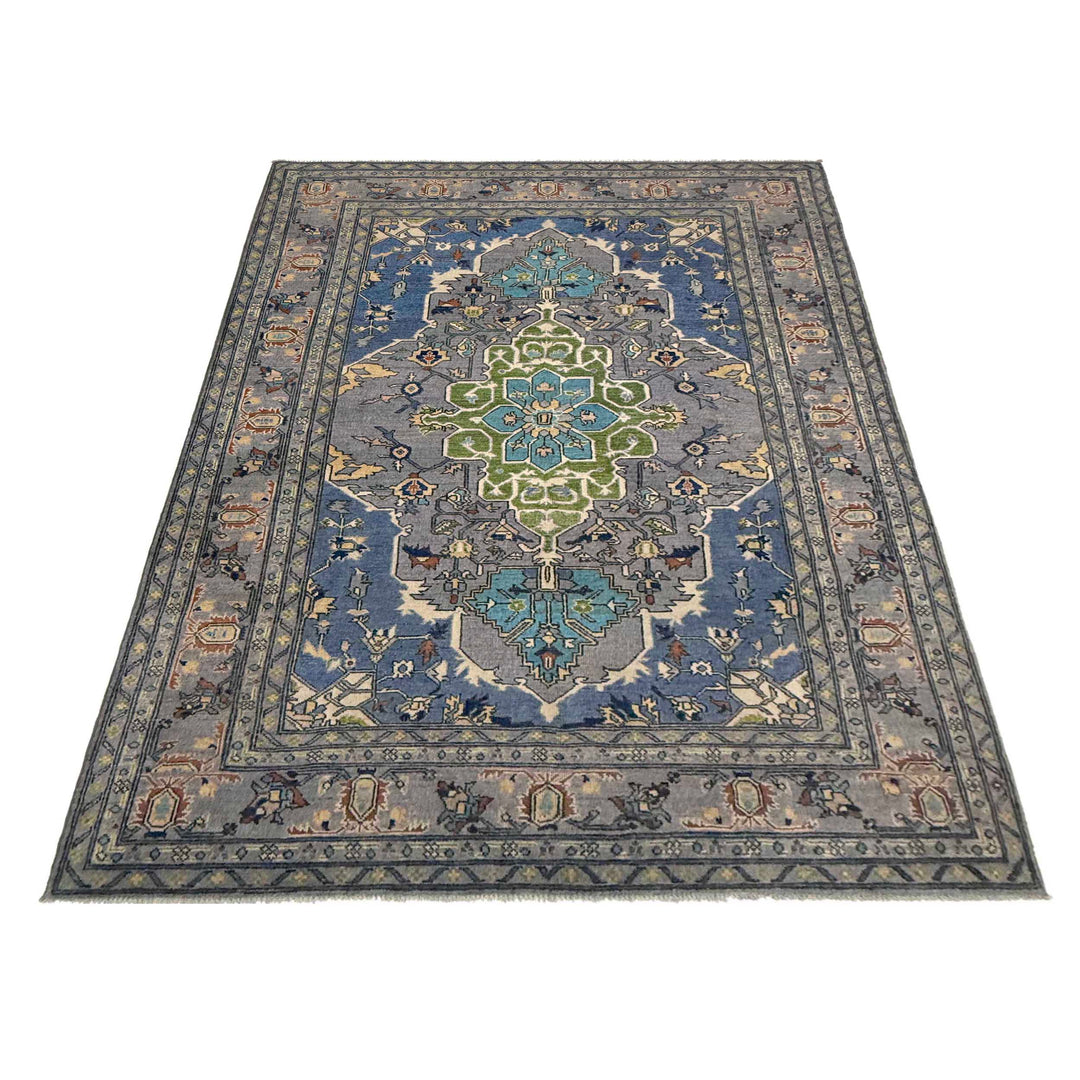 Afghan Heriz Rug 6' 0" x 8' 8" Hand-Knotted | No. AL32319