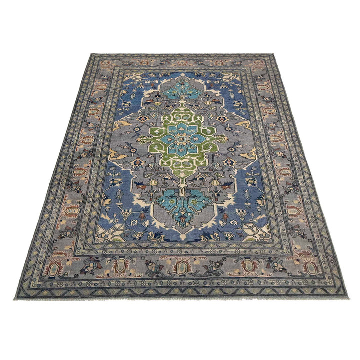 Afghan Heriz Rug 6' 0" x 8' 8" Hand-Knotted | No. AL32319