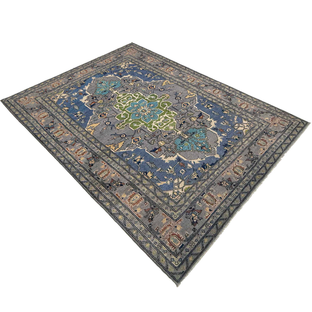 Afghan Heriz Rug 6' 0" x 8' 8" Hand-Knotted | No. AL32319