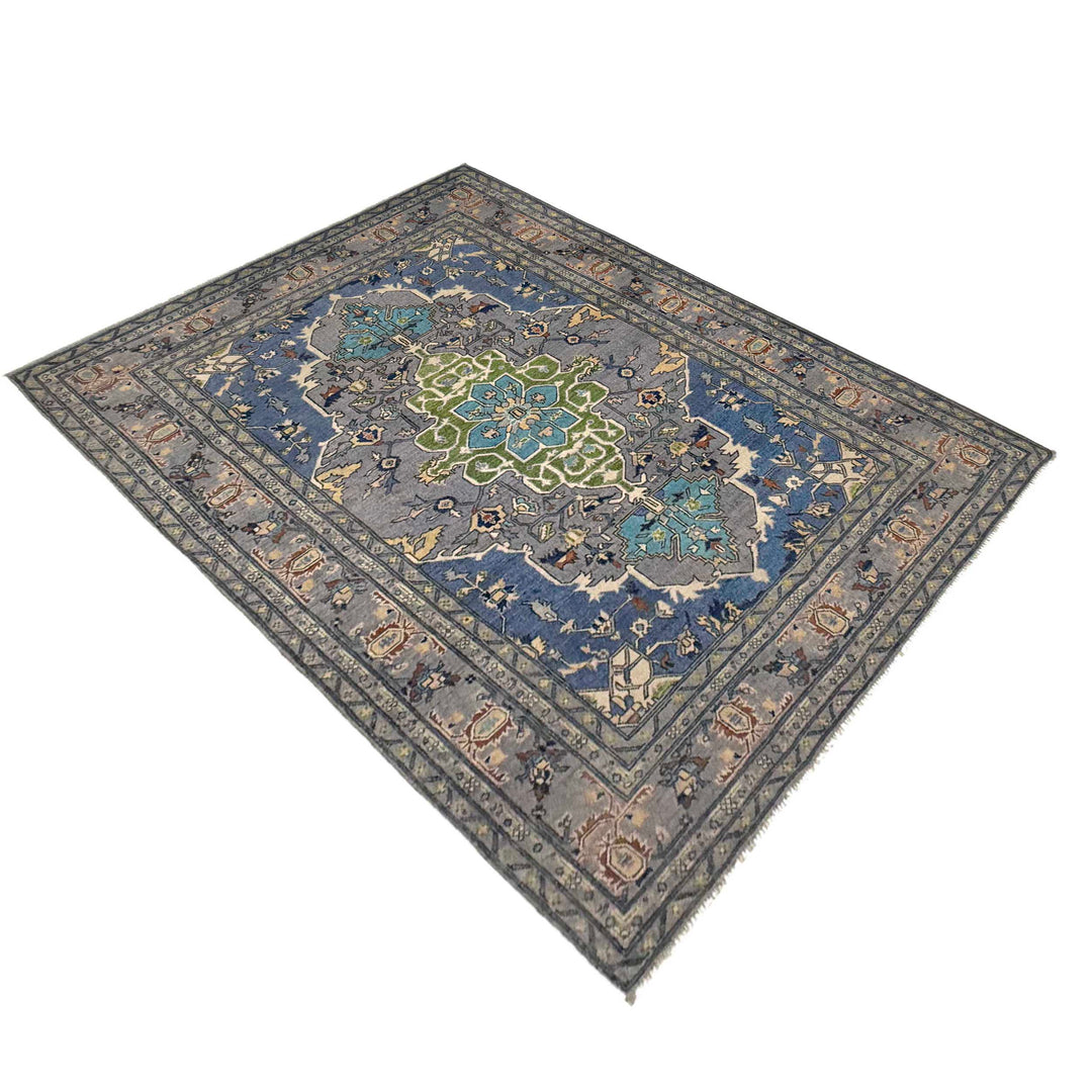 Afghan Heriz Rug 6' 0" x 8' 8" Hand-Knotted | No. AL32319