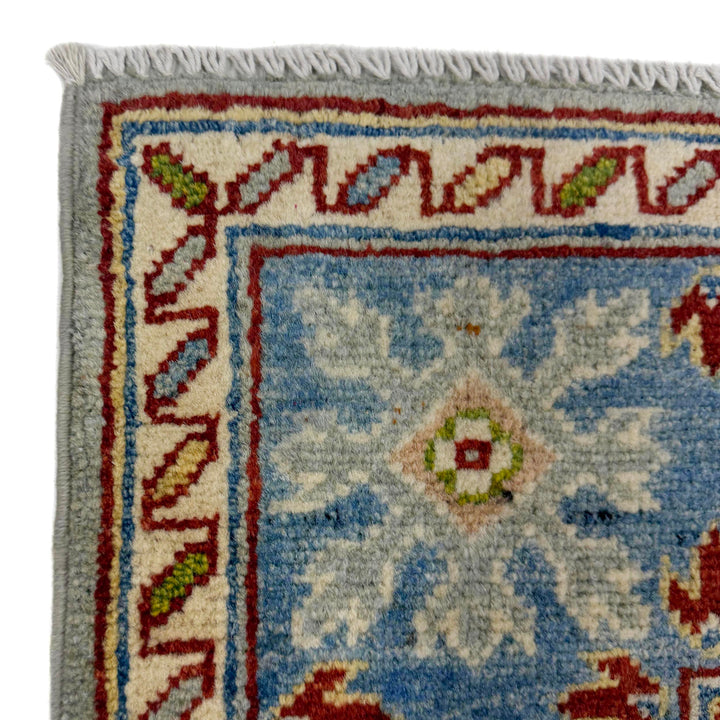 Gray Afghan Kazak Rug 3' 11" x 5' 8" Hand-Knotted | No. AL54345