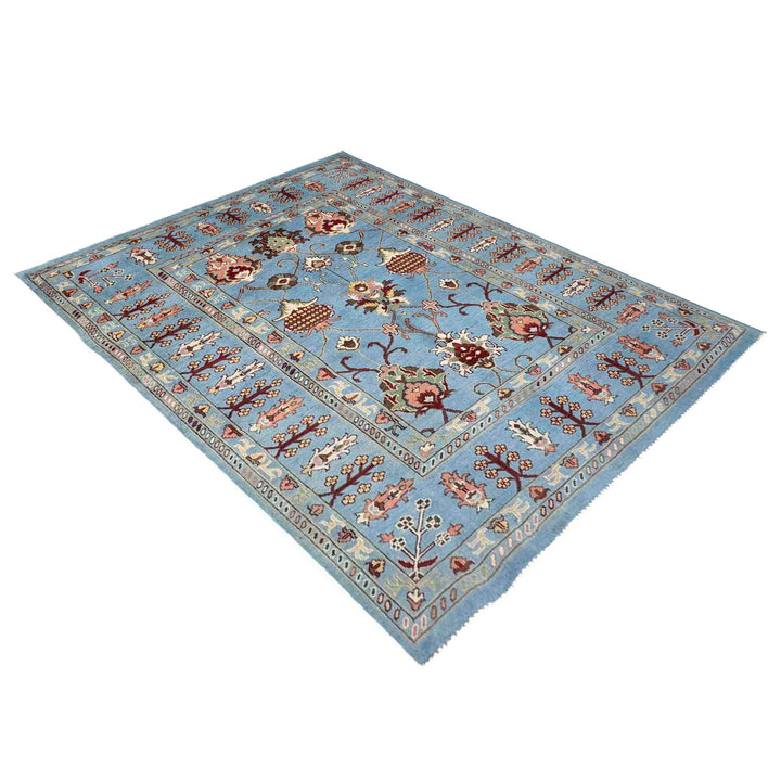 Blue Afghan Sultani Rug 5' 7" x 7' 8" Hand-Knotted view