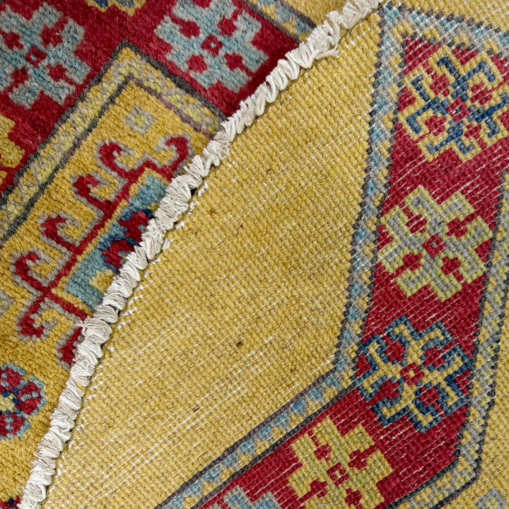 Afghan Kazak Rug 3' 2" x 3' 3" Hand-Knotted | No. AL97938