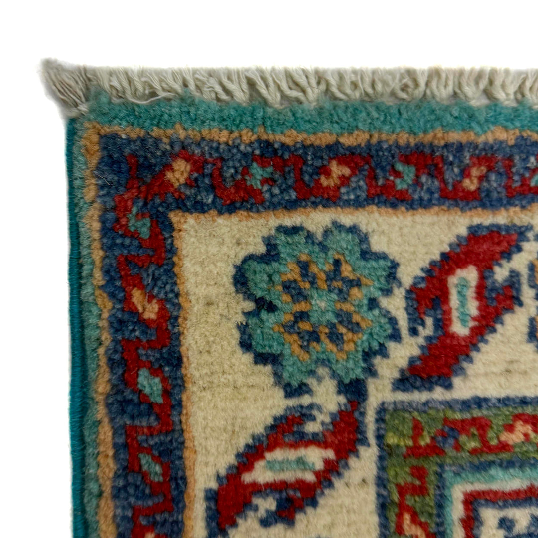 Blue Afghan Kazak Rug 2' 8" x 4' 0" Hand-Knotted | No. AL69783