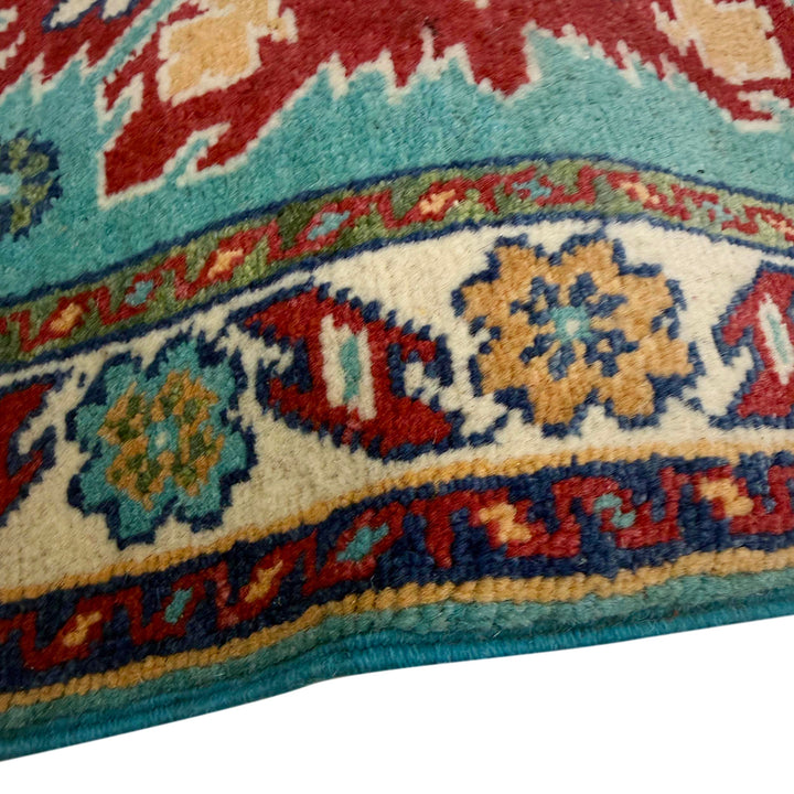 Blue Afghan Kazak Rug 2' 8" x 4' 0" Hand-Knotted | No. AL69783