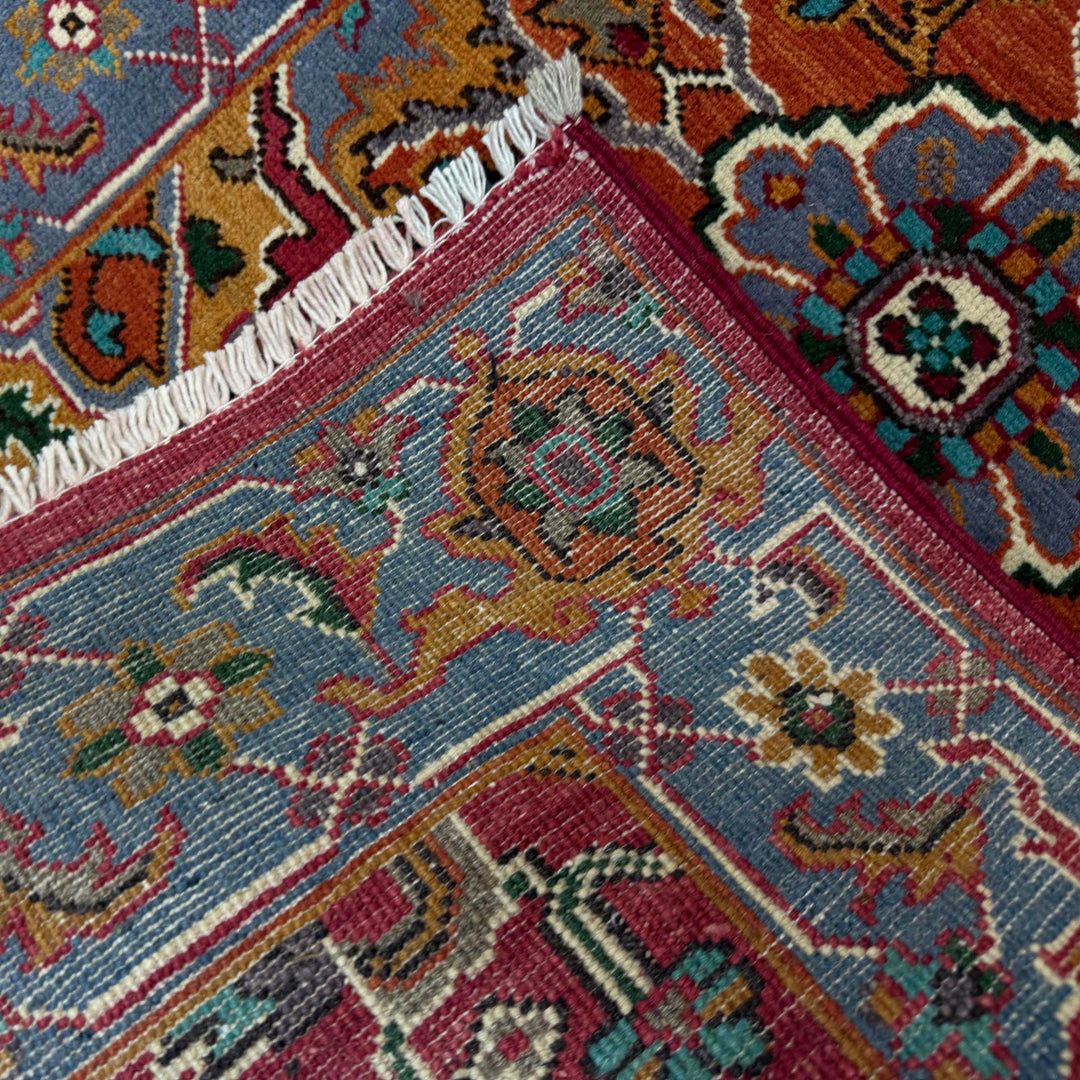 Afghan Heriz Rug 2' 8" x 4' 1" Hand-Knotted border