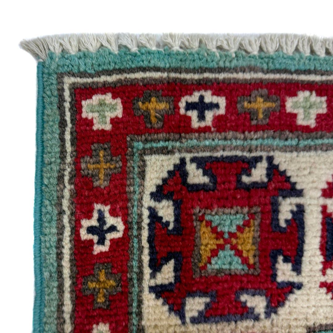 Gray Afghan Kazak Rug 2' 7" x 9' 9" Hand-Knotted | No. AL47451