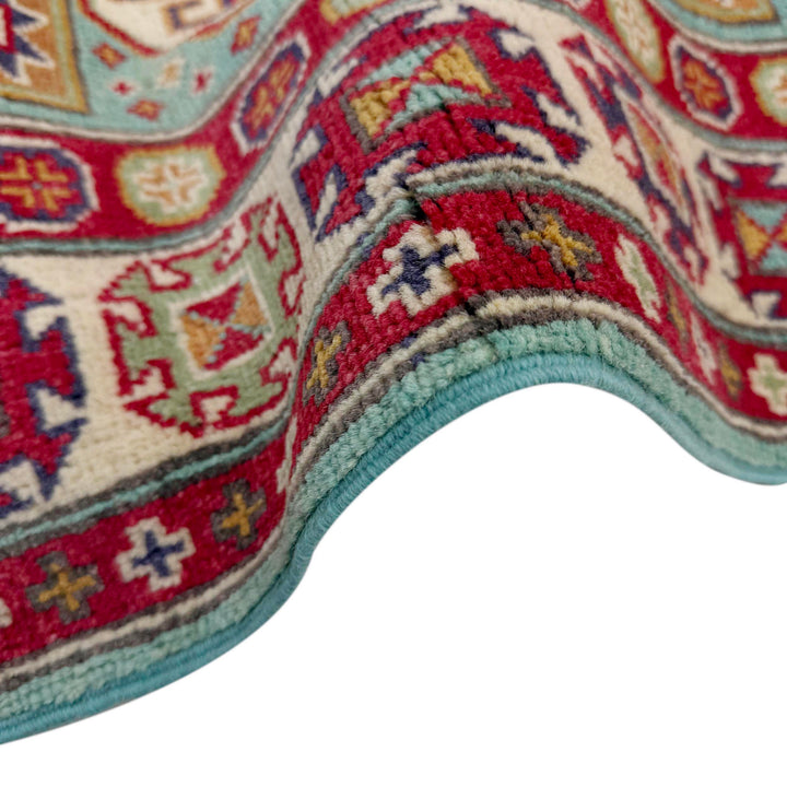 Gray Afghan Kazak Rug 2' 7" x 9' 9" Hand-Knotted | No. AL47451