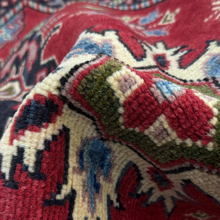 Red Afghan Kazak Rug 2' 7" x 4' 1" Hand-Knotted field