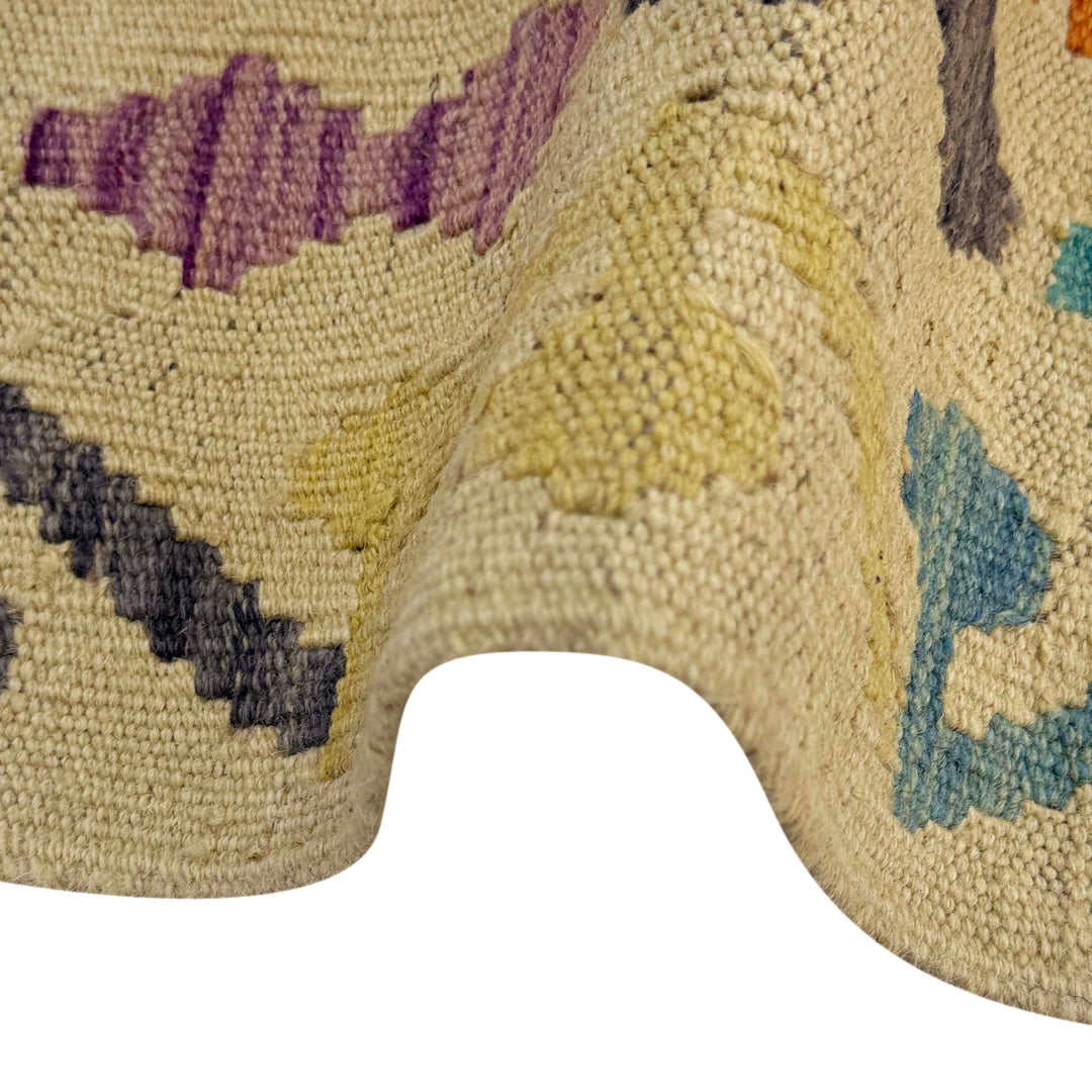 Afghan Vegetable Kilim Rug 2' 8" x 4' 1" Flat-Weave field
