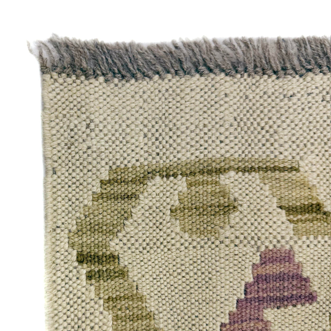 Afghan Vegetable Kilim Rug 3' 3" x 4' 10" Flat-Weave pattern