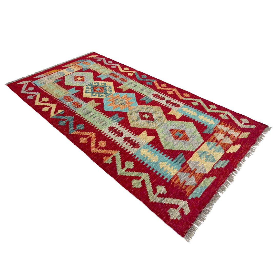 Afghan Vegetable Kilim Rug 2' 6" x 4' 9" Flat-Weave view
