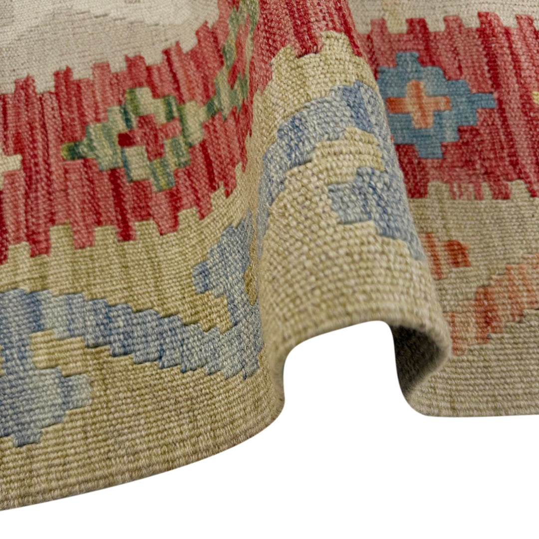Afghan Vegetable Kilim Rug 2' 9" x 4' 11" Flat-Weave field