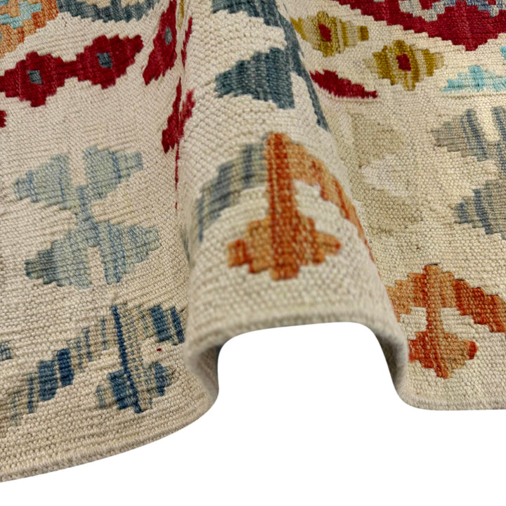 Afghan Vegetable Kilim Rug 2'7" x 4'0" Flat-Weave field