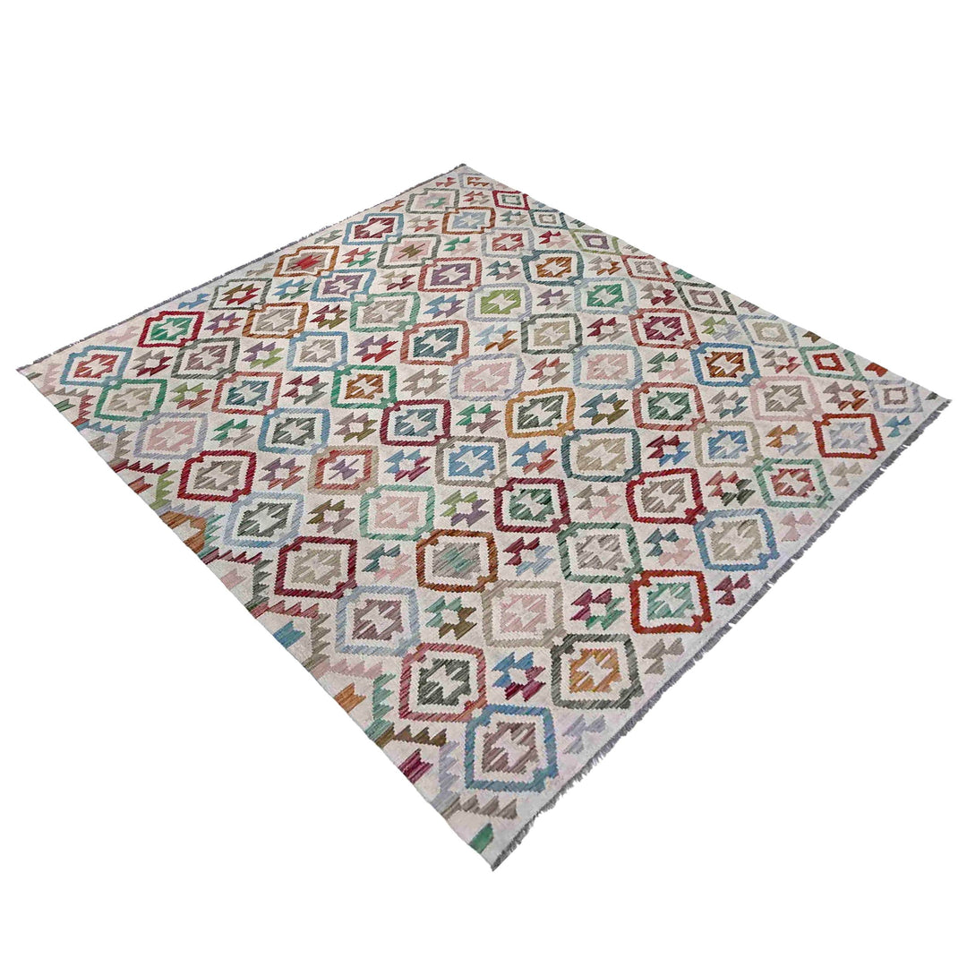 Afghan Vegetable Kilim Rug 6' 0" x 8' 7" Flat-Weave view