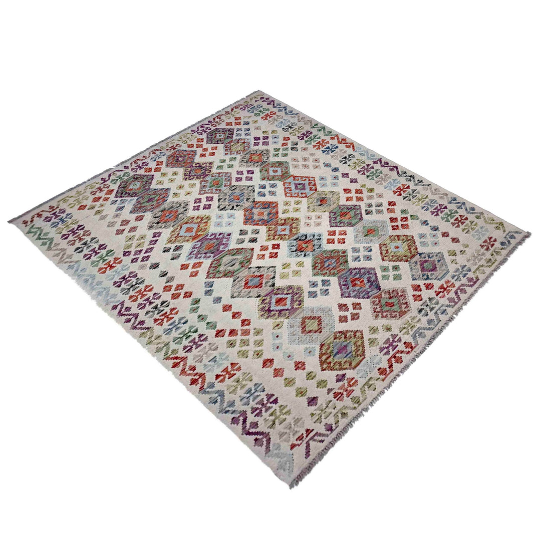 Afghan Vegetable Kilim Rug 5' 0" x 7' 3" Flat-Weave view