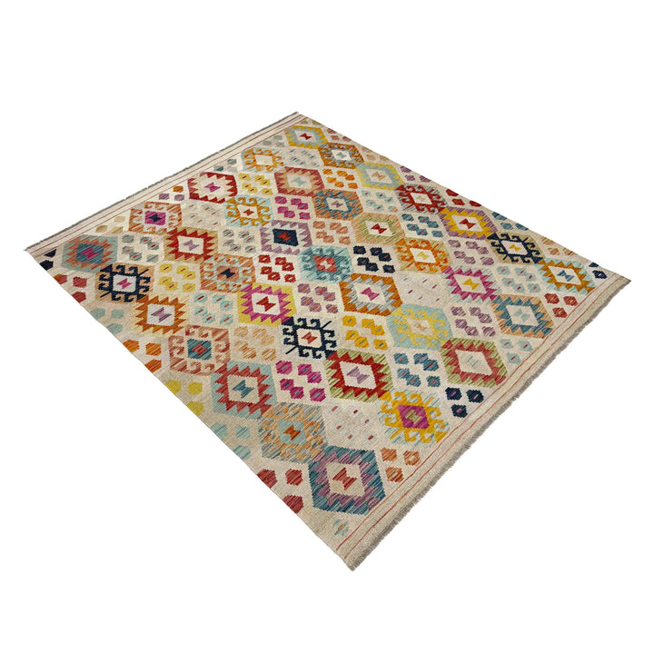 Afghan Vegetable Kilim Rug 5' 1" x 6' 5" Flat-Weave view