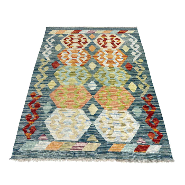 Afghan Kilim Rug 2' 8" x 4' 1" Flat-Weave detail