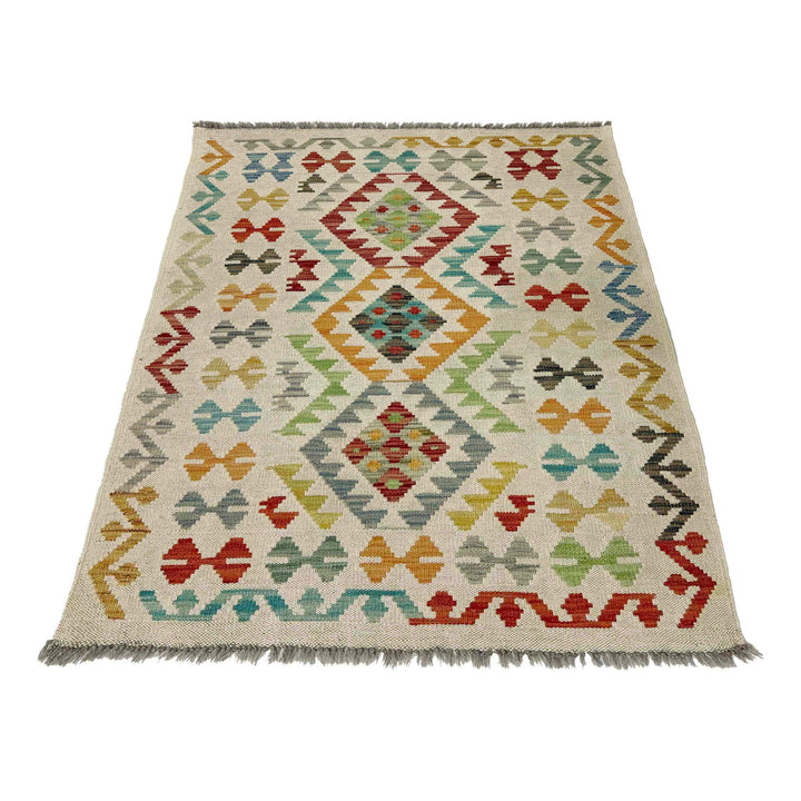 Hand Woven Wool Kelim 2' 9" x 3' 10" - No. AL295908
