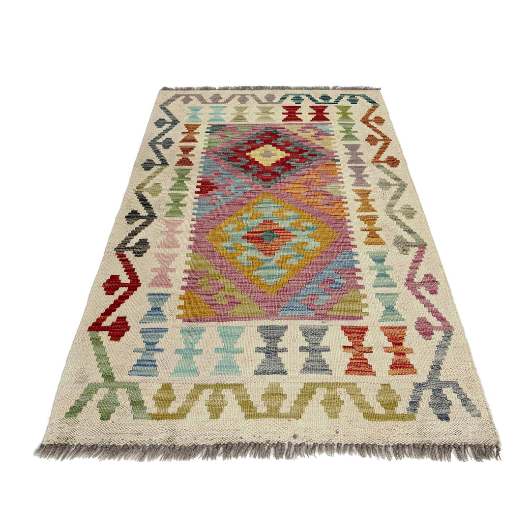 Afghan Kilim Rug 2' 6" x 4' 0" Flat-Weave detail