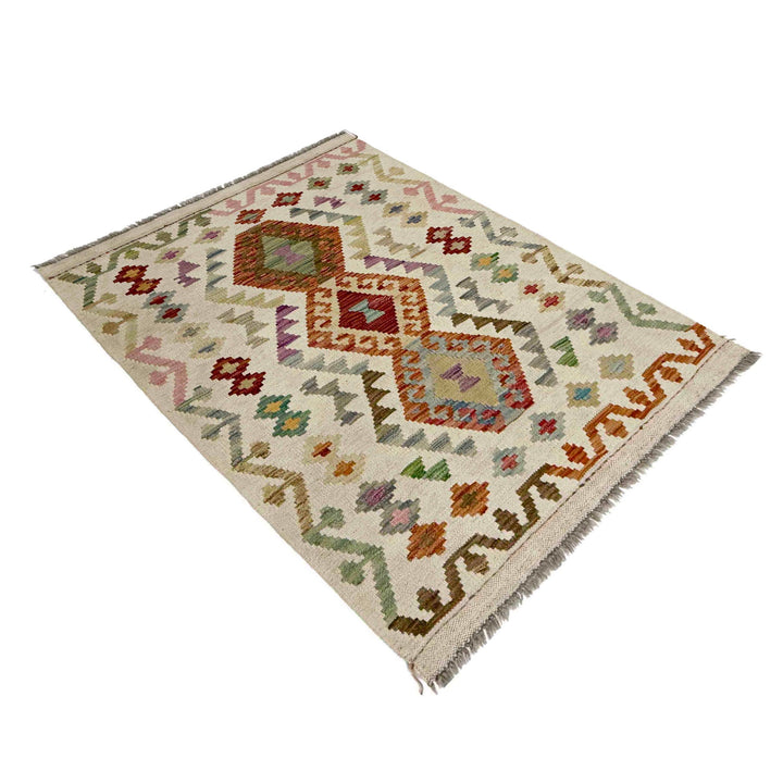 Multi Color ful Flat-Weave Wool Kilim 2' 10" x 4' 2" - No. AL823893