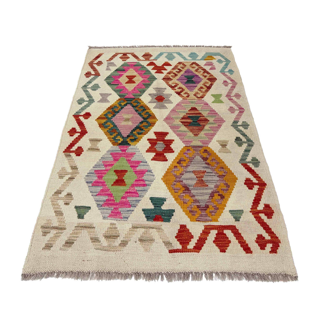 Afghan Kilim Rug 2' 7" x 3' 11" Flat-Weave | No. AL71510