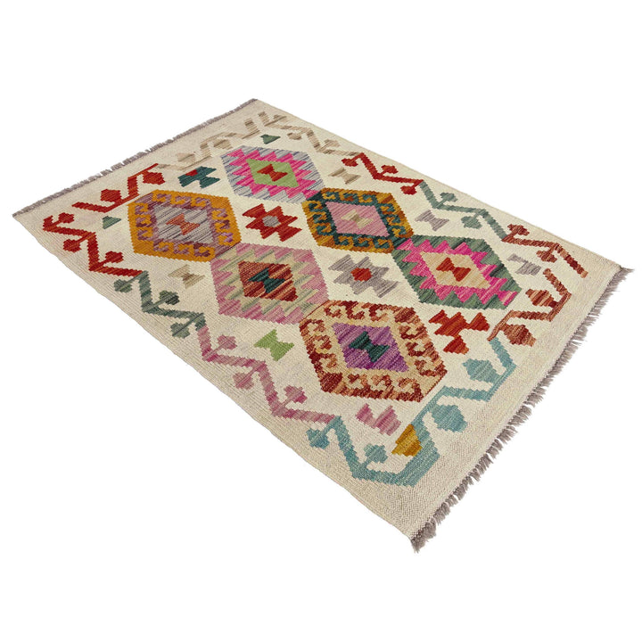 Afghan Kilim Rug 2' 7" x 3' 11" Flat-Weave | No. AL71510