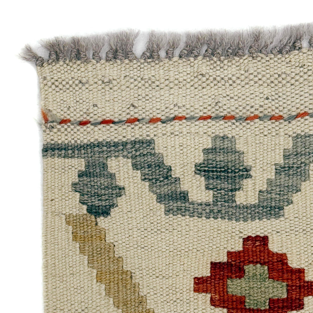 Afghan Vegetable Kilim Rug 2' 9" x 4' 2" Flat-Weave pattern