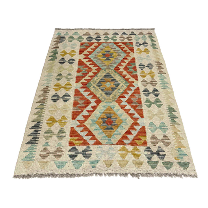 Afghan Kilim Rug 2'8" x 4'1" Flat-Weave detail
