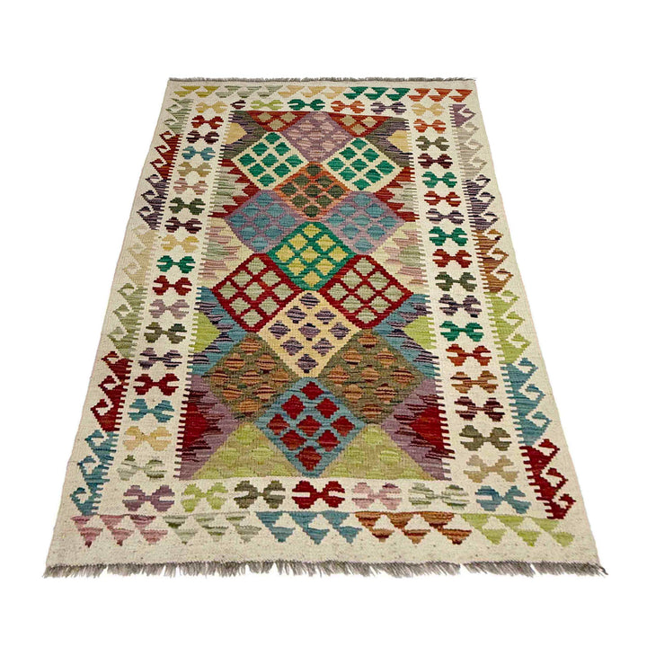 Afghan Kilim Rug 3' 1" x 5' 4" Flat-Weave | No. AL33673
