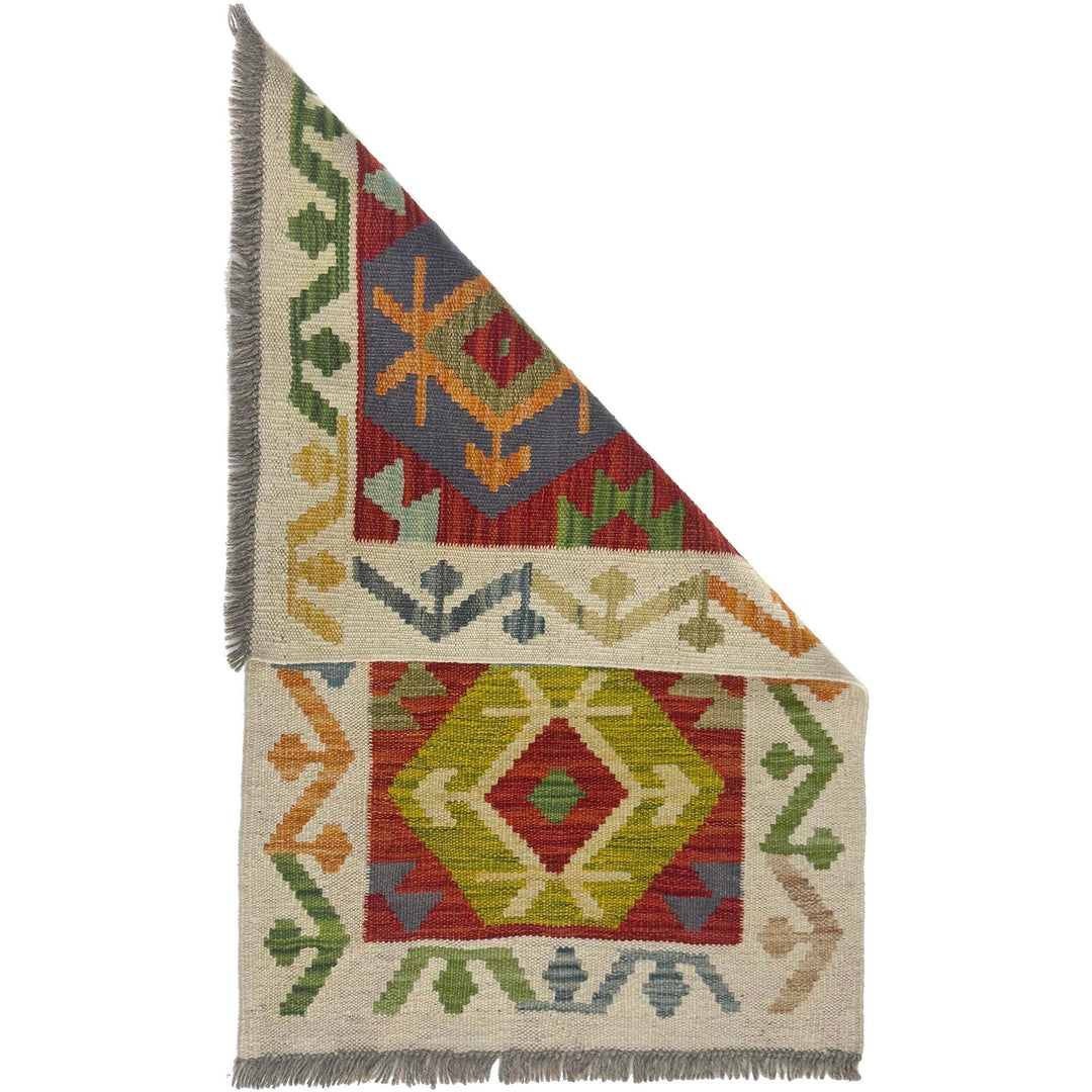 Handmade Turkish Design Wool Kilim 1' 10" x 3' 1" - No. AL718911