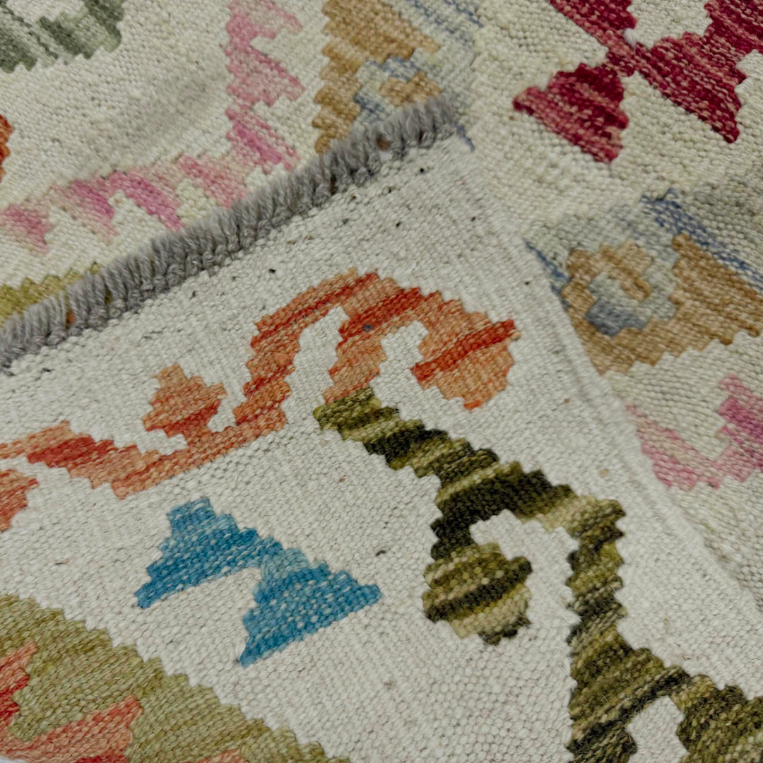 Afghan Vegetable Kilim Rug 1' 10" x 6' 0" Flat-Weave | No. AL910582