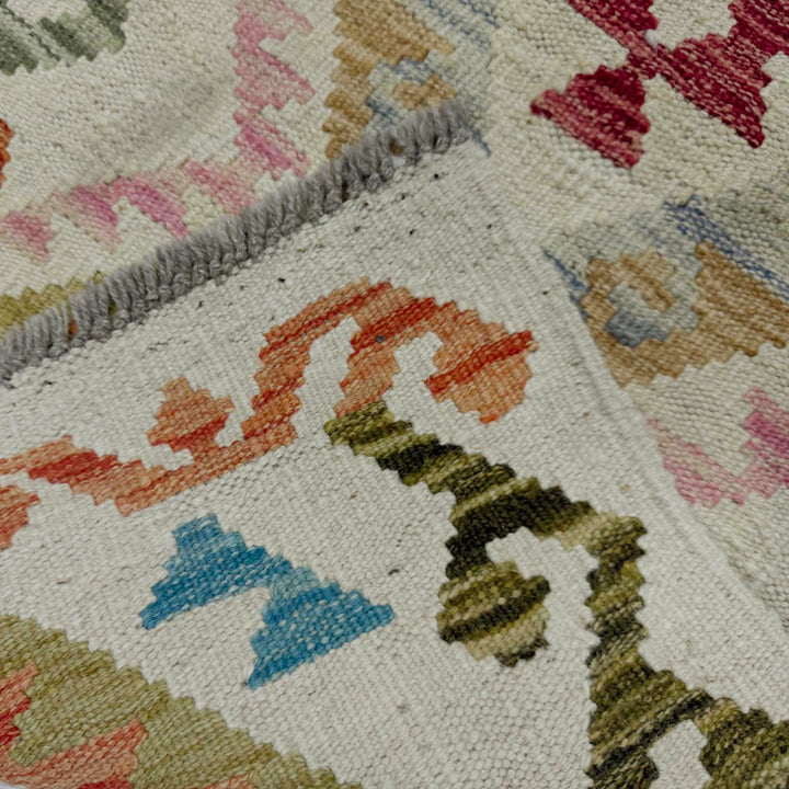 Afghan Vegetable Kilim Rug 1' 10" x 6' 0" Flat-Weave | No. AL910582