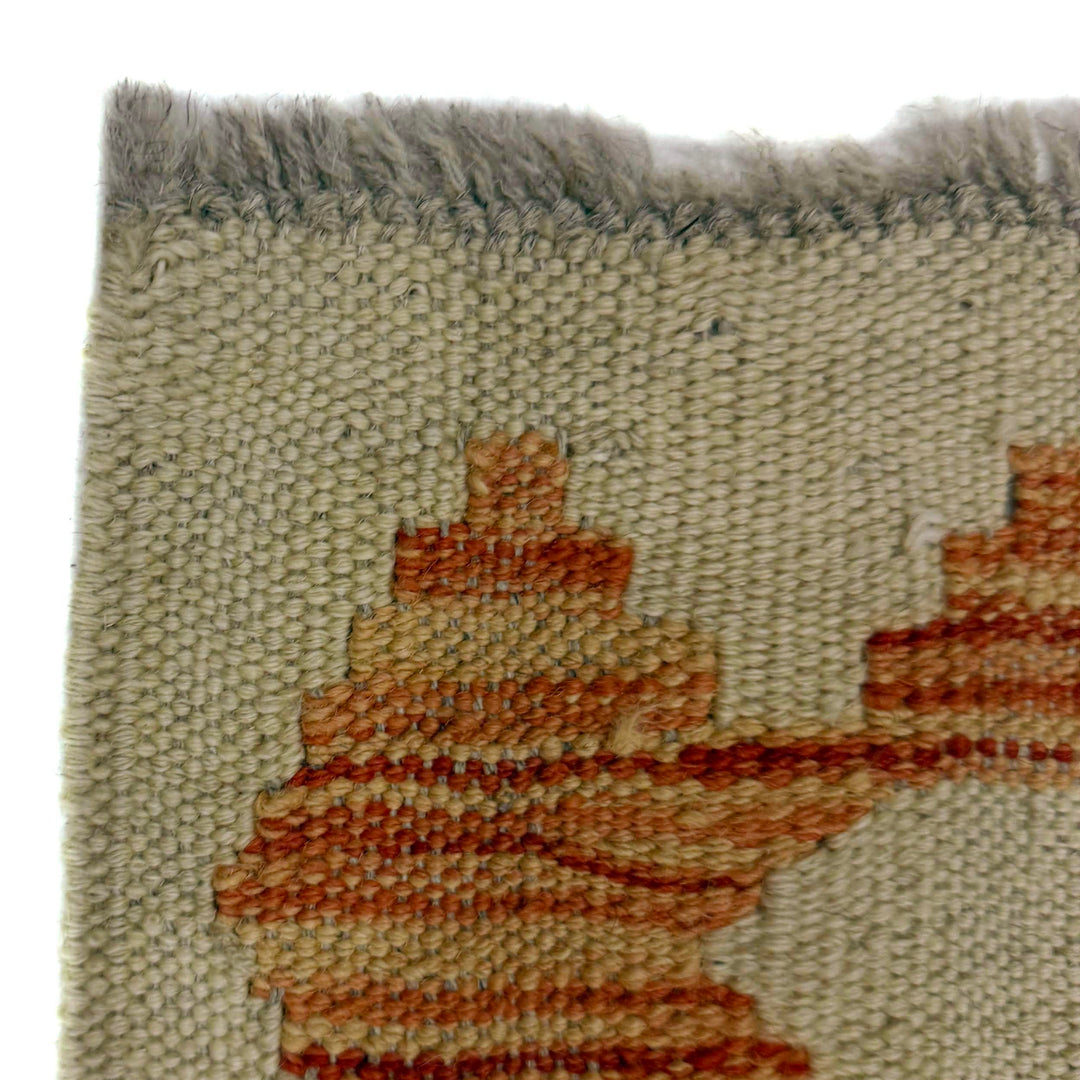 Afghan Vegetable Kilim Rug 1' 11" x 5' 7" Flat-Weave pattern