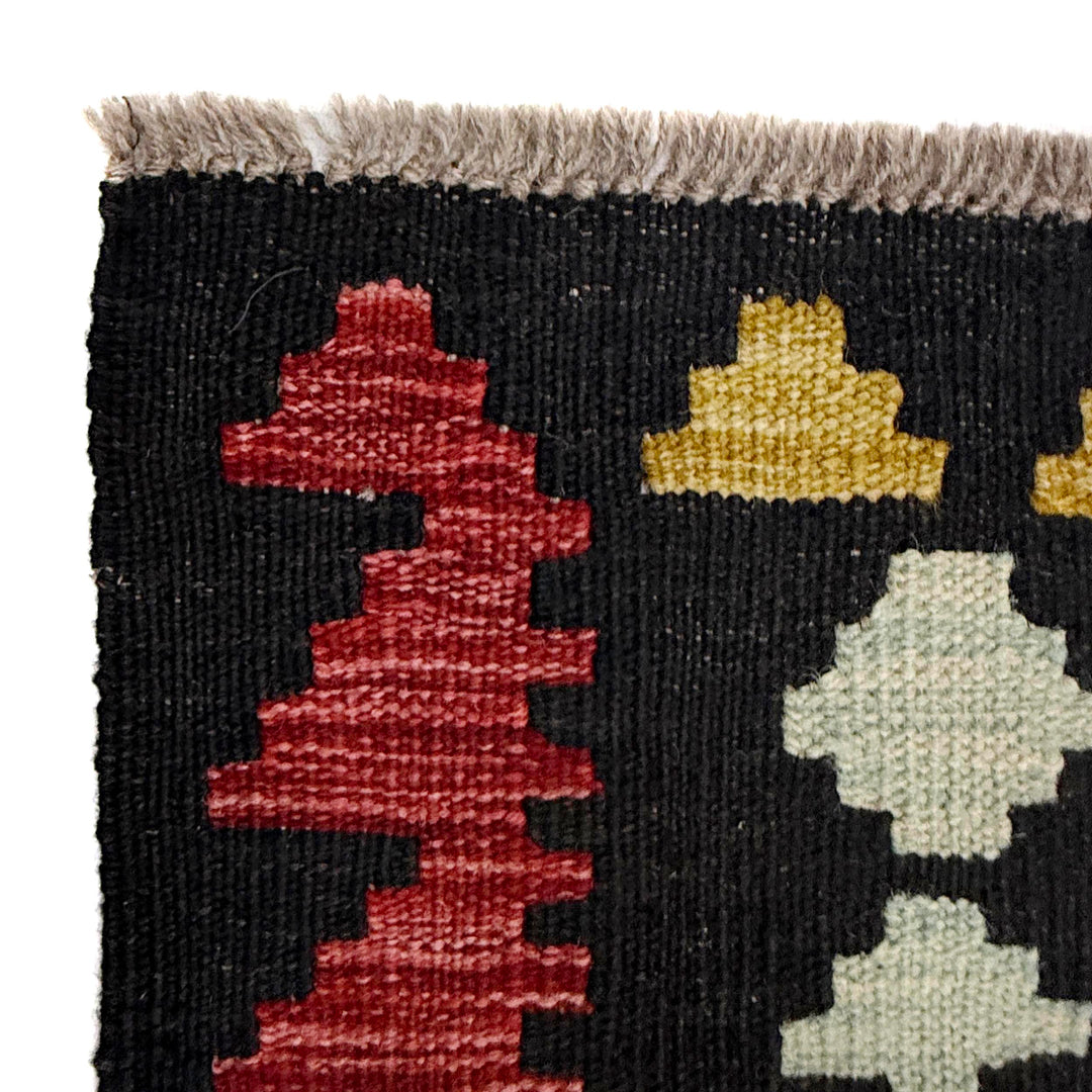 Afghan Vegetable Kilim Rug 6' 7" x 9' 10" Flat-Weave pattern