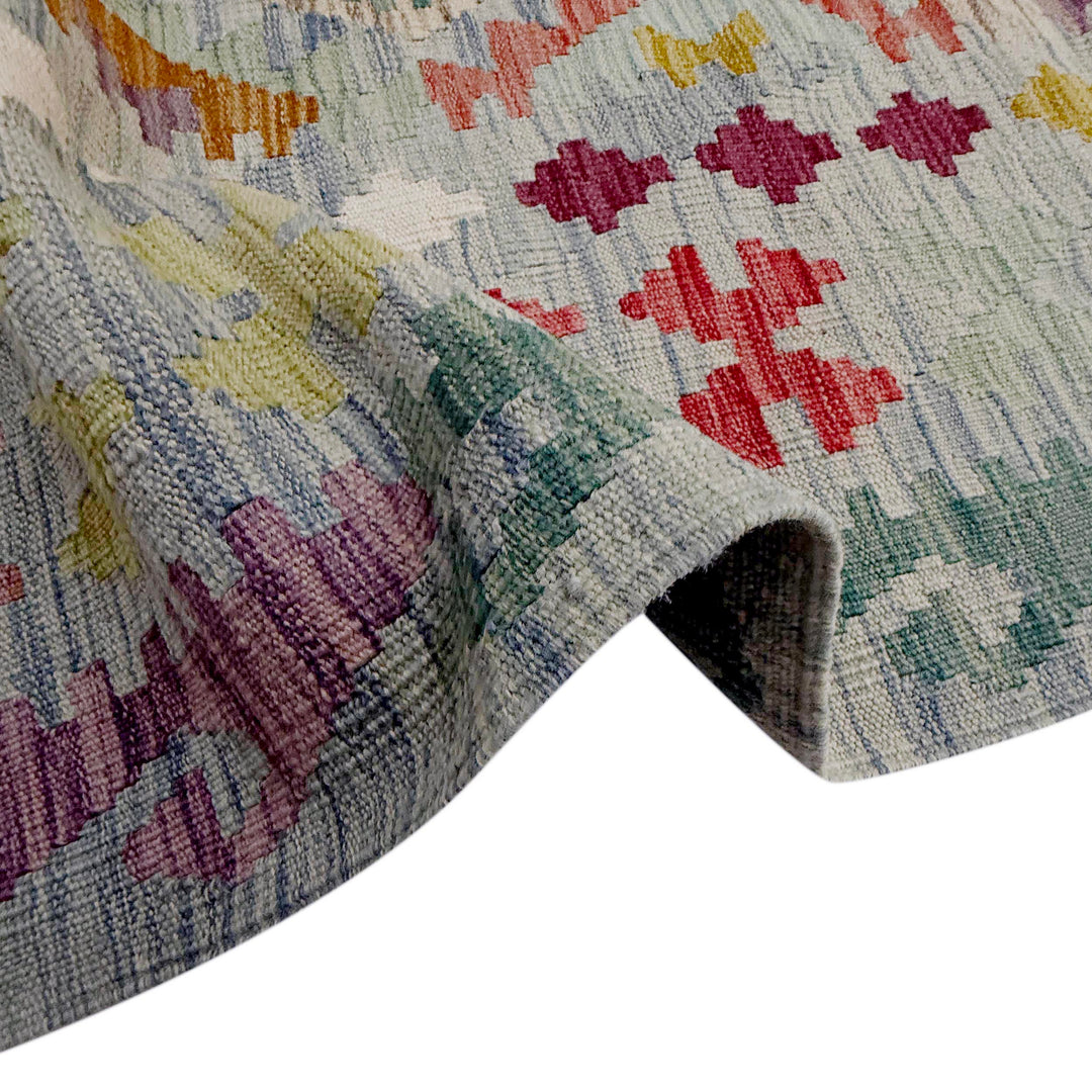 Afghan Kilim Rug 6' 7" x 9' 6" Flat-Weave field