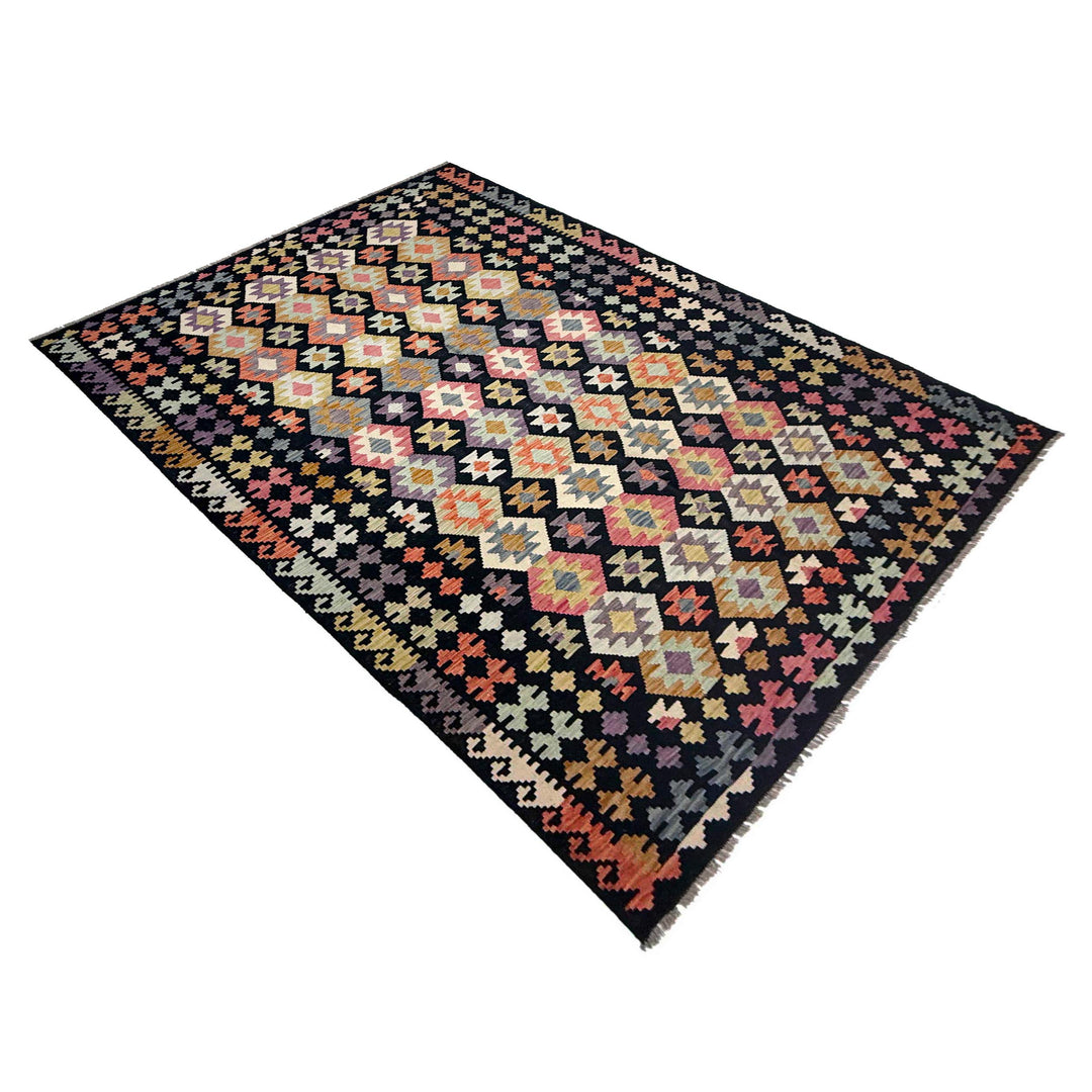 Afghan Vegetable Kilim Rug 6'6" x 9'9" Flat-Weave view